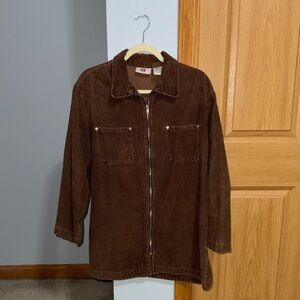 Faded Glory Vintage Dark Brown Baggy Corduroy Jacket Women’s Size 14/16